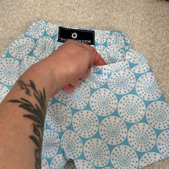 Snapper Rock Blue White Pattern Swim Shorts Trunks 3/6M - Picture 7 of 7
